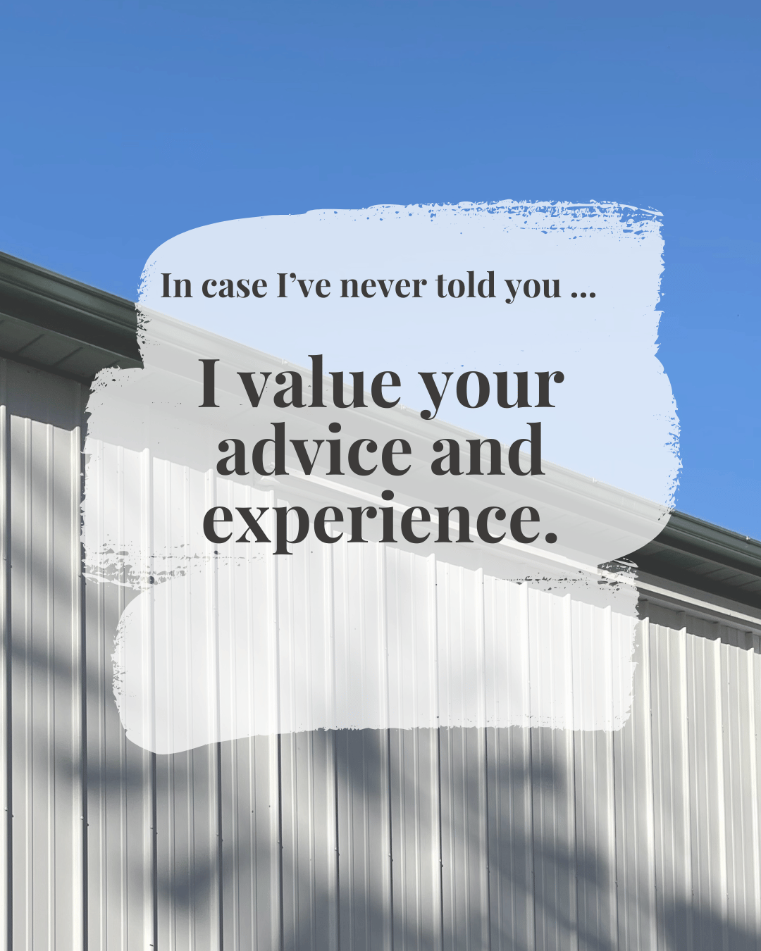 Supportive digital greeting card with encouragement message and shed background, optimized for mobile texting