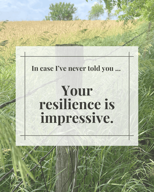 Supportive digital greeting card with encouragement message and barbed wire fence background, optimized for mobile texting