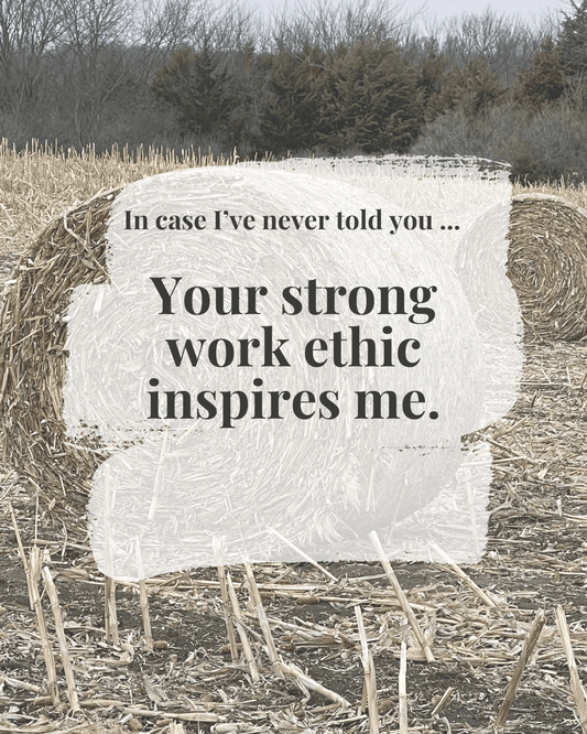 Supportive digital greeting card with encouragement message and hay bale background, optimized for mobile texting