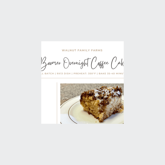 Image preview of Boomer Overnight Coffee Cake recipe from Walnut Family Farm