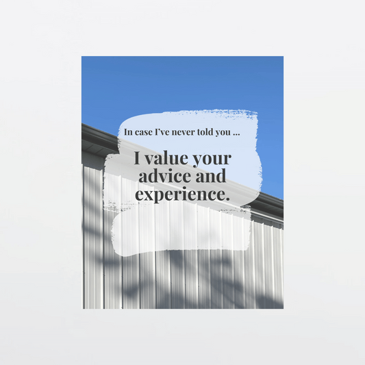 Supportive digital greeting card with encouragement message, shed background, and gray border, optimized for mobile texting