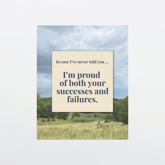 Supportive digital greeting card with encouragement message, rolling hills background and gray border, optimized for mobile texting