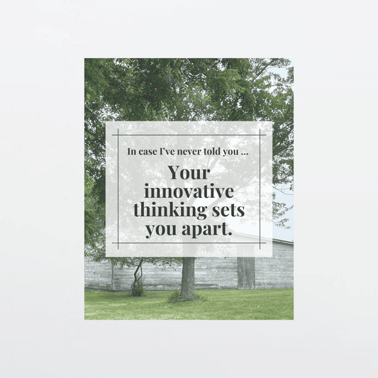 Supportive digital greeting card with encouragement message, whitewashed farm shed background, and gray border, optimized for mobile texting