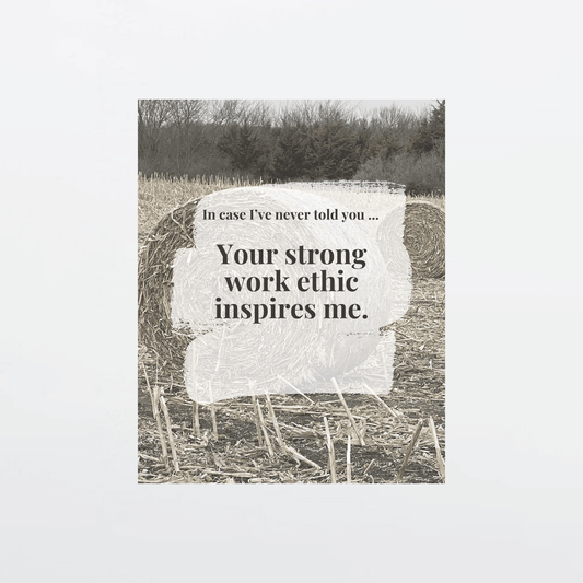 Supportive digital greeting card with encouragement message, hay bale background, and gray border, optimized for mobile texting